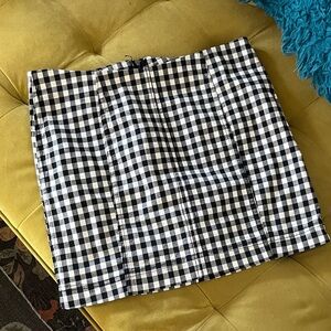 Black & White Gingham Mini Skirt
